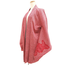 Load image into Gallery viewer, Haori Jacket Vintage(1950-1980) Red Shibori Peony Silk #10609C2