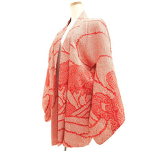 Load image into Gallery viewer, Haori Jacket Vintage(1950-1980) Light Red Full Shibori Curling Wave Silk #10569B5