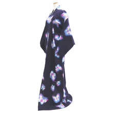 Load image into Gallery viewer, Yukata Vintage(1950-1980) Navy Butterfly Cotton #11095B1