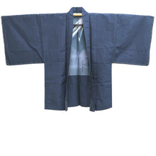 Load image into Gallery viewer, Men's Haori Vintage(1950-1980) Dark Blue Mt. Fuji Silk #10637C4