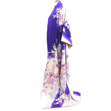 Load image into Gallery viewer, Furisode Blueish Purple Chrysanthemum Silk #10332F2