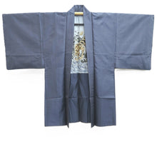 Load image into Gallery viewer, Men's Haori Vintage(1950-1980) Blue Black Tiger Silk #10647C4