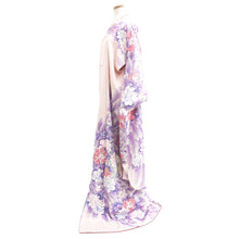 Load image into Gallery viewer, Furisode Pale Pink Peony Peacock Silk #10561B4
