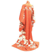 Load image into Gallery viewer, Kimono Vermillion Plum blossom Branch Tall Silk #10520B2