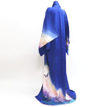 Load image into Gallery viewer, Kimono Blue Butterfly Hand painted Silk #9665J3