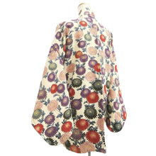 Load image into Gallery viewer, Haori Jacket Vintage(1920-1950) Cream white Chrysanthemum Silk #10619C3