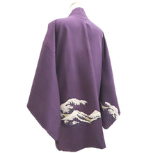 Load image into Gallery viewer, Haori Jacket Vintage(1950-1980) Purple Curling Wave Silk #10669C5