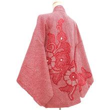 Load image into Gallery viewer, Haori Jacket Vintage(1950-1980) Red Shibori Peony Silk #10609C2