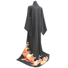 Load image into Gallery viewer, Tomesode Black Wave Tall Silk #10390F5