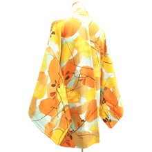 Load image into Gallery viewer, Haori Jacket Yellow brown Orange Light Blue Botanical Silk #10790D5