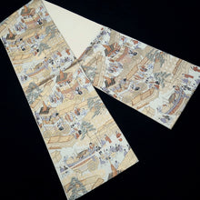 Load image into Gallery viewer, Fukuro Obi White Gold Beige Gion Matsuri Silk BB332V9