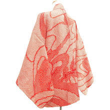 Load image into Gallery viewer, Haori Jacket Vintage(1950-1980) Light Red Full Shibori Curling Wave Silk #10569B5