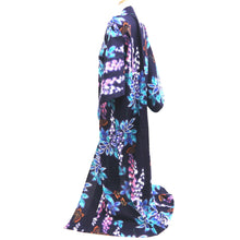 Load image into Gallery viewer, Yukata Navy Butterfly Cotton #10343F3