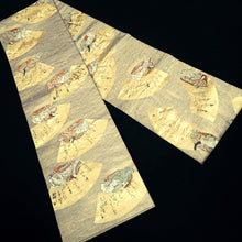 Load image into Gallery viewer, Fukuro Obi Gold Light Purple Genjimonogatari Heian Princess Silk BB340V9