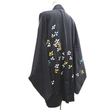 Load image into Gallery viewer, Haori Jacket Vintage(1950-1980) Black Shibori Flower Silk #9848B2