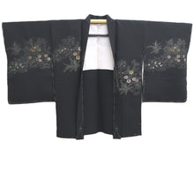 Load image into Gallery viewer, Haori Jacket Vintage(1950-1980) Black Chrysanthemum Silk #10589C1