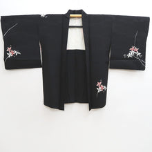 Load image into Gallery viewer, Haori Jacket Vintage(1950-1980) Black Flower Silk #9988C2