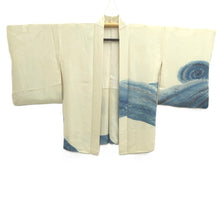 Load image into Gallery viewer, Haori Jacket Vintage(1950-1980) Cream white Curling Wave Silk #10840E2