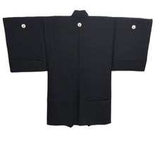 Load image into Gallery viewer, Men's Haori Vintage(1950-1980) Black Montsuki Wide Silk #10419A2