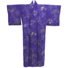 Load image into Gallery viewer, Kimono Vintage(1950-1980) Purple Silver Gold Abstract art Silk #10253E3