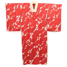 Load image into Gallery viewer, Juban Vintage(1950-1980) Red Plum blossom Silk #10502B1