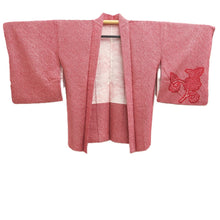 Load image into Gallery viewer, Haori Jacket Vintage(1950-1980) Red Shibori Peony Silk #10609C2