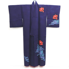 Load image into Gallery viewer, Kimono Dark Purple Flower Silk #10243E3