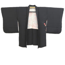 Load image into Gallery viewer, Haori Jacket Vintage(1950-1980) Black Plum blossom Branch Embroidery Silk #11070A4