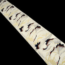 Load image into Gallery viewer, Fukuro Obi Vintage(1950-1980) White Silver Gold Crane Birds Silk BB319V8