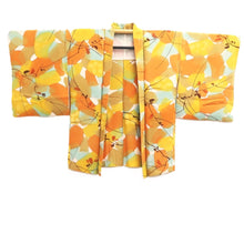 Load image into Gallery viewer, Haori Jacket Yellow brown Orange Light Blue Botanical Silk #10790D5