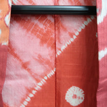 Load image into Gallery viewer, Haori Jacket Vintage(1920-1950) Red Meisen Camellia Karakusa Silk #11030A2