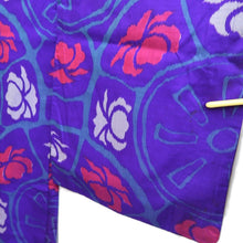 Load image into Gallery viewer, Haori Jacket Vintage(1920-1950) Blueish Purple Meisen Floral pattern Silk #11050A3
