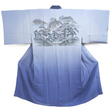 Load image into Gallery viewer, Men's Juban Blueish Gray Landscape Silk #10660C5