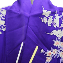 Load image into Gallery viewer, Furisode Blueish Purple Chrysanthemum Silk #10332F2