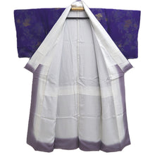 Load image into Gallery viewer, Kimono Vintage(1950-1980) Purple Silver Gold Abstract art Silk #10253E3