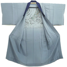 Load image into Gallery viewer, Men's Juban Vintage(1950-1980) Gray Dragon Curling Wave Silk #10445A3