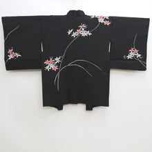 Load image into Gallery viewer, Haori Jacket Vintage(1950-1980) Black Flower Silk #9988C2