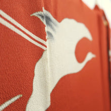 Load image into Gallery viewer, Kimono Vintage(1920-1950) Red White Gold Crane Birds Silk #9669J3