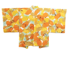 Load image into Gallery viewer, Haori Jacket Yellow brown Orange Light Blue Botanical Silk #10790D5