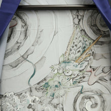 Load image into Gallery viewer, Men's Juban Vintage(1950-1980) Gray Dragon Curling Wave Silk #10445A3