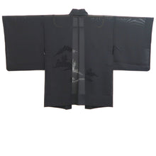 Load image into Gallery viewer, Haori Jacket Black Sheer Mountain Landscape Silk #10960F3