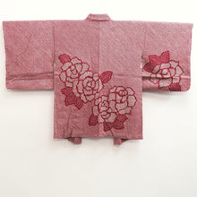 Load image into Gallery viewer, Haori Jacket Vintage(1950-1980) Red Full Shibori Peony Silk #10213E1