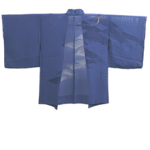 Load image into Gallery viewer, Haori Jacket Blue Sheer Folding Fan Silk #10900E5