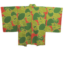 Load image into Gallery viewer, Haori Jacket Green Red Plum blossom Silk #10850E3
