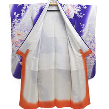 Load image into Gallery viewer, Furisode Blueish Purple Chrysanthemum Silk #10332F2