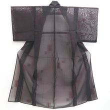 Load image into Gallery viewer, Kimono Vintage(1950-1980) Black Red See-Through Silk #10271E4