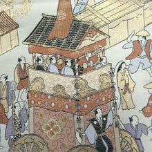Load image into Gallery viewer, Fukuro Obi White Gold Beige Gion Matsuri Silk BB332V9