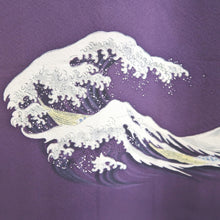 Load image into Gallery viewer, Haori Jacket Vintage(1950-1980) Purple Curling Wave Silk #10669C5
