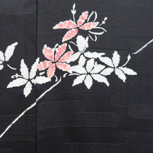 Load image into Gallery viewer, Haori Jacket Vintage(1950-1980) Black Flower Silk #9988C2