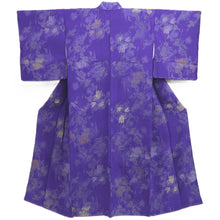 Load image into Gallery viewer, Kimono Vintage(1950-1980) Purple Silver Gold Abstract art Silk #10253E3